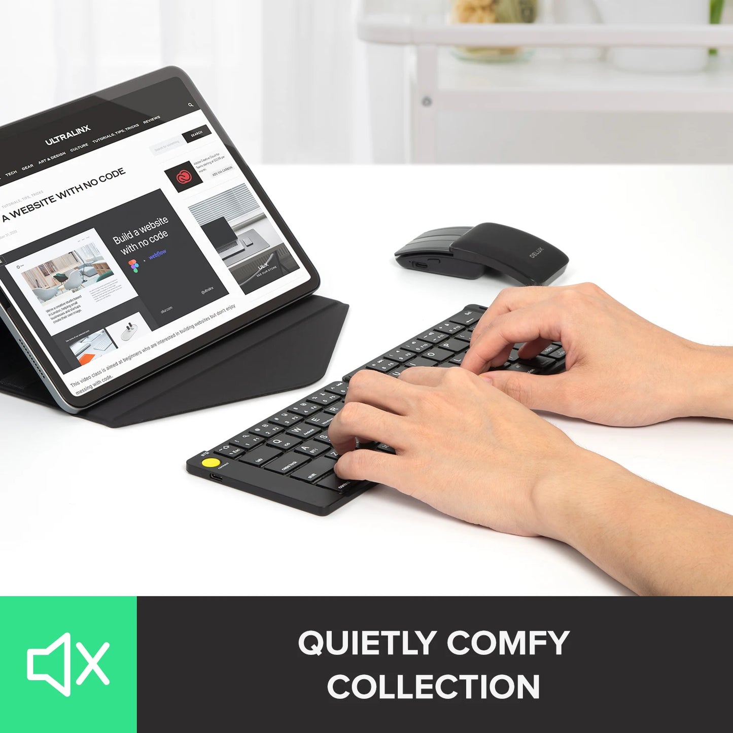 Ultra Slim Wireless Folding Keyboard and Mouse Set