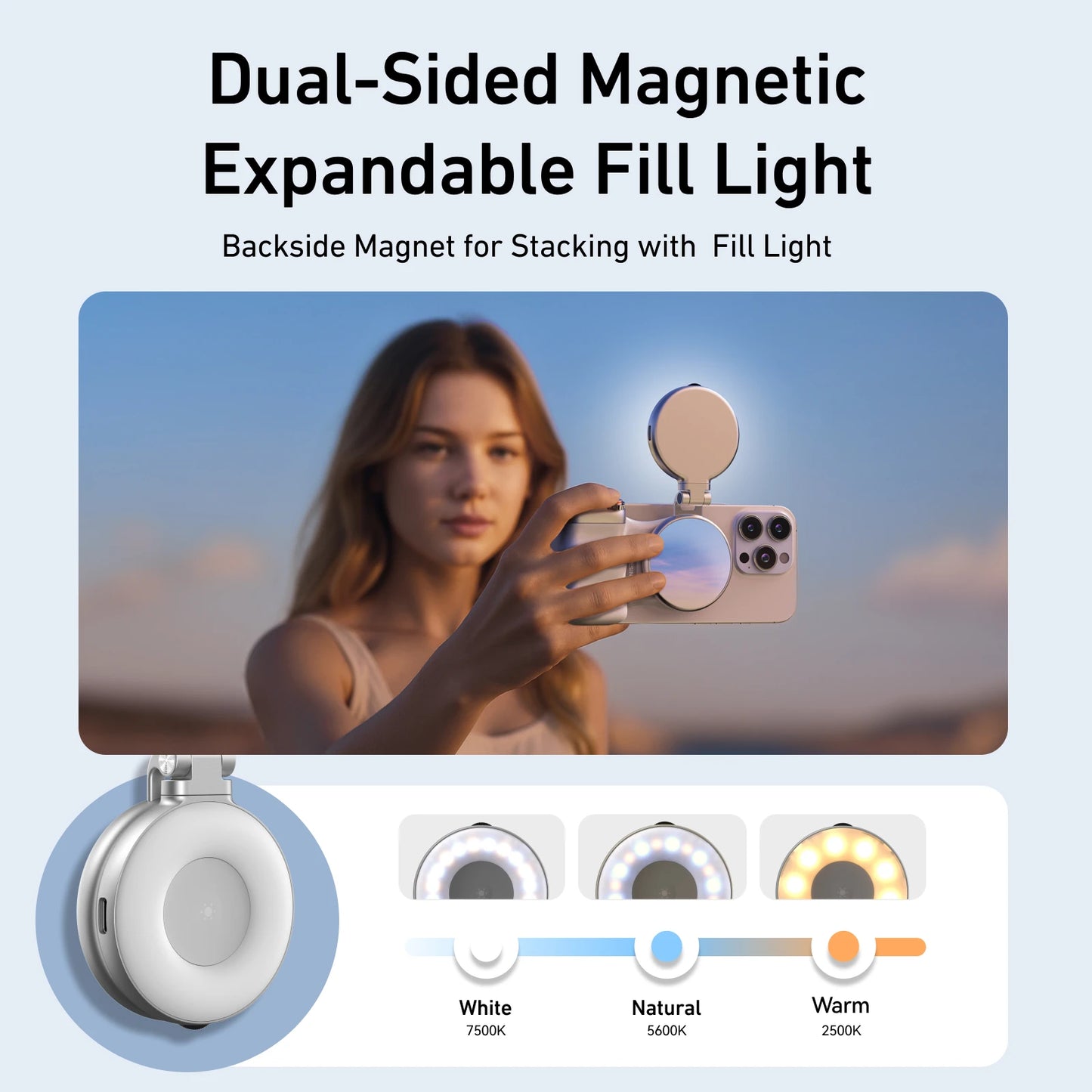 Magnetic smartphone camera grip