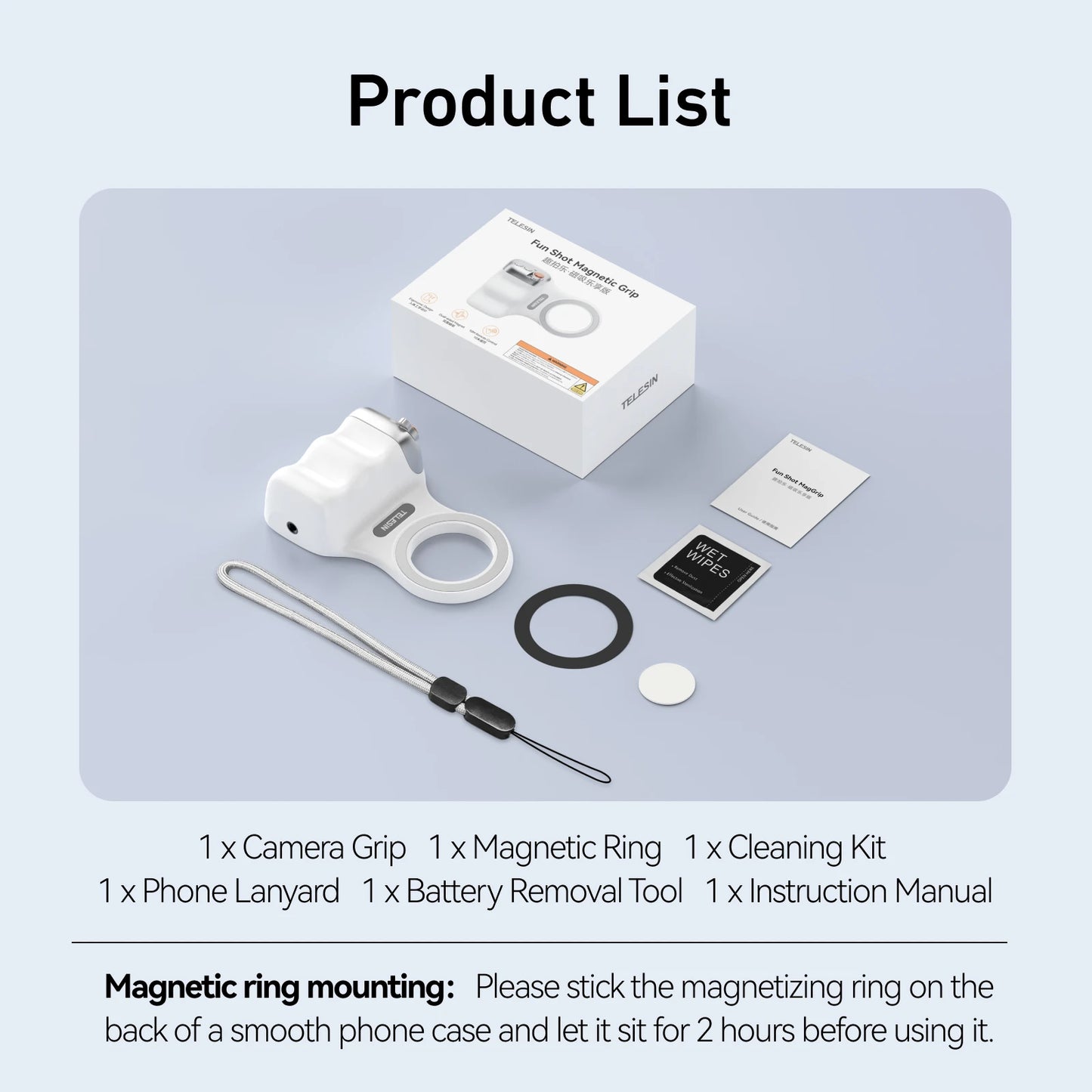 Magnetic smartphone camera grip