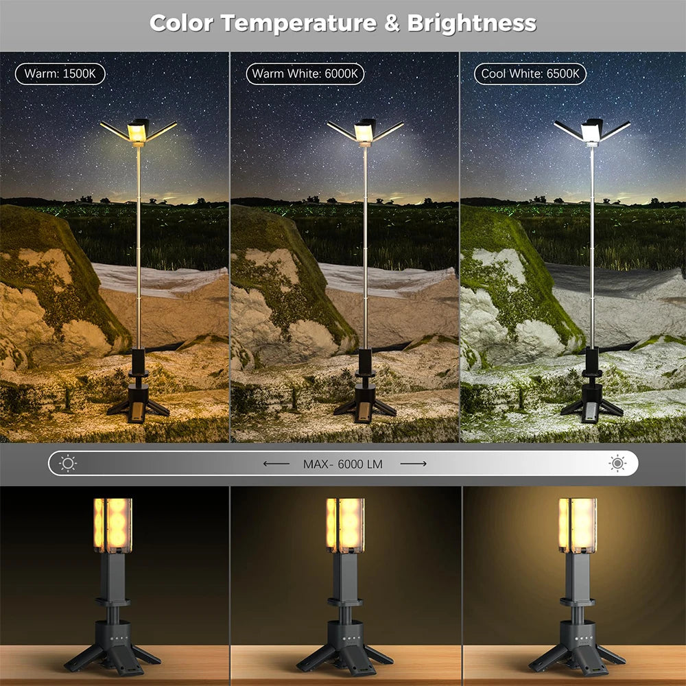Rechargeable Telescopic 14000 mAh LED Camping Light