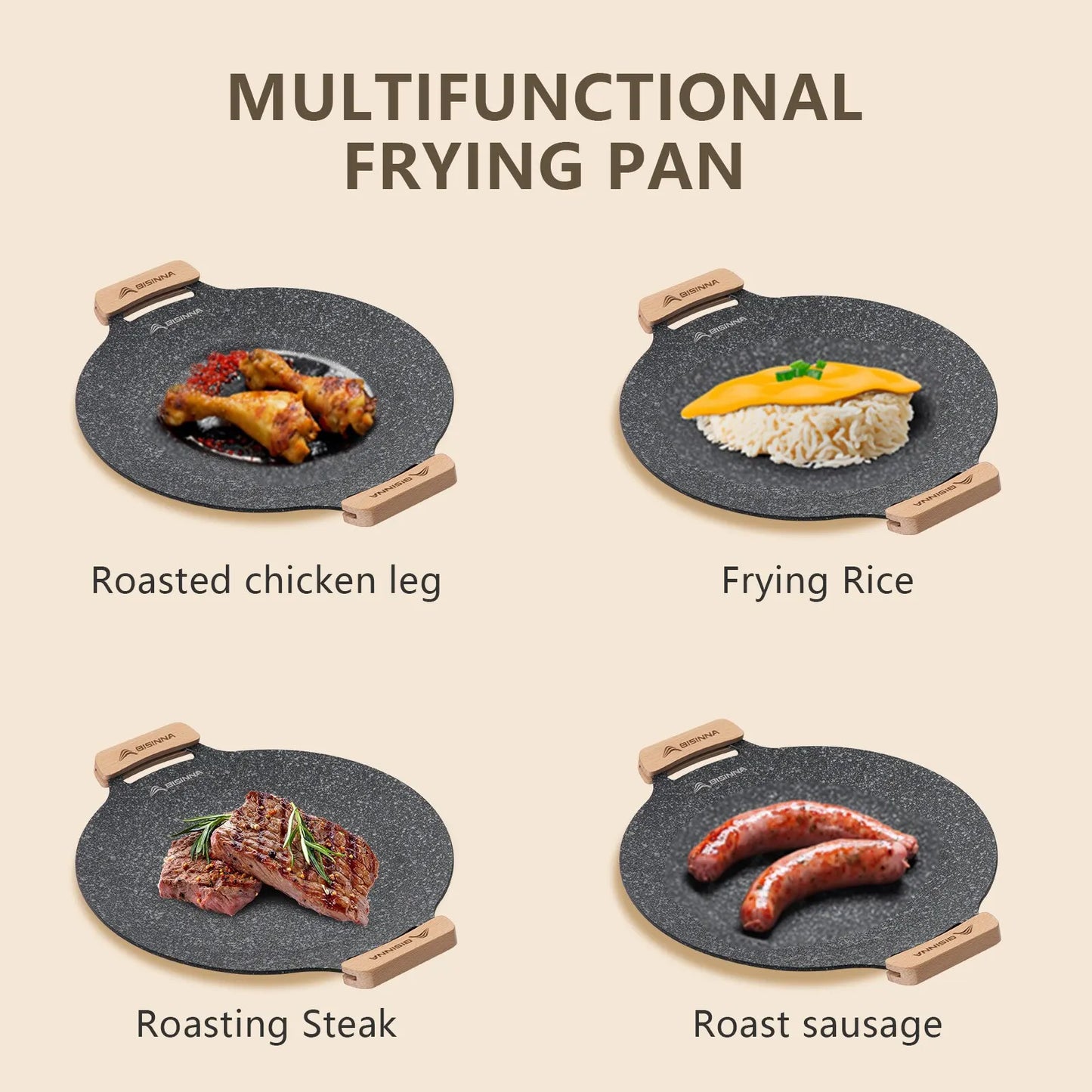 BISINNA 30CM Outdoor BBQ Grill Pan
