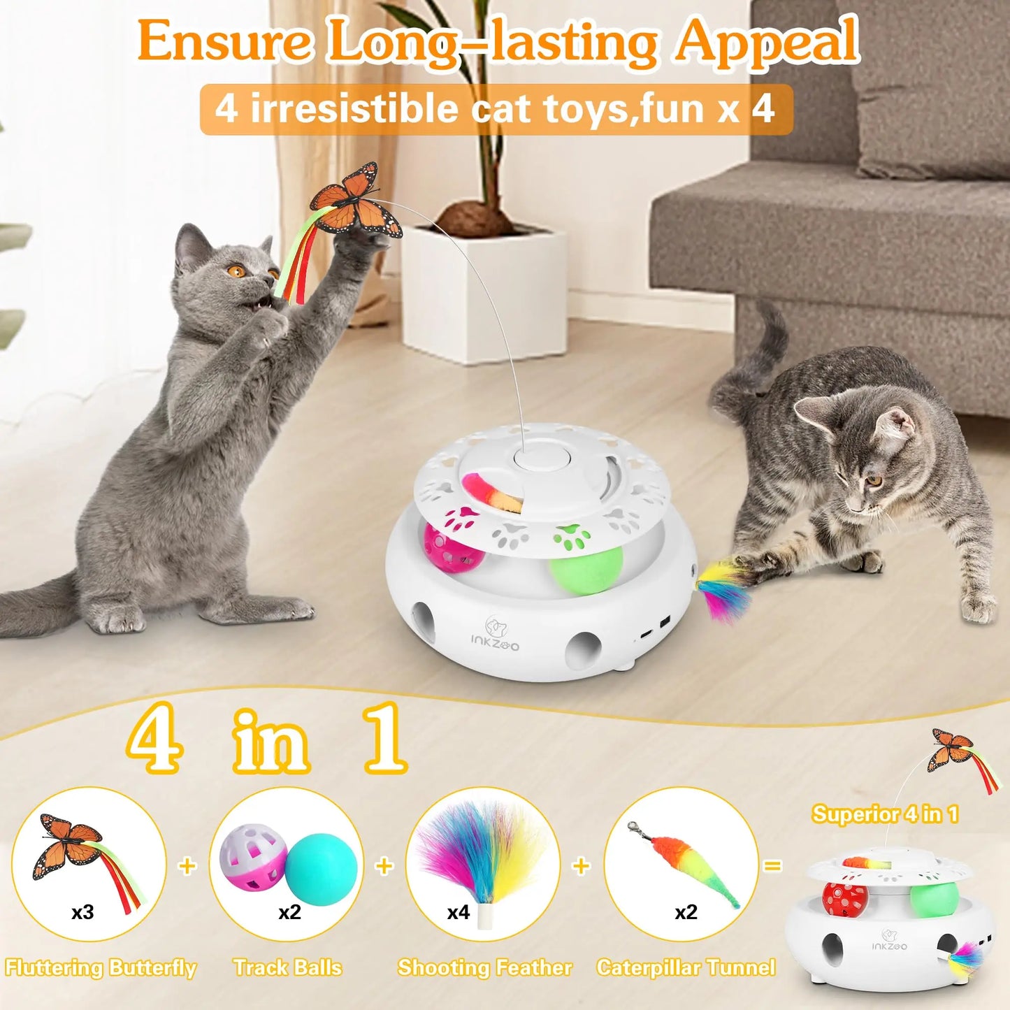 4-in-1 Interactive Cat Toy