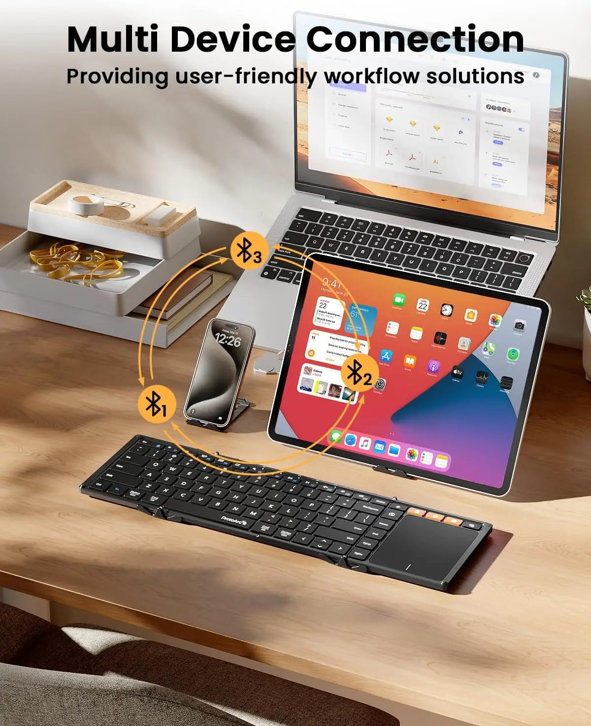 Foldable Keyboard with Touchpad