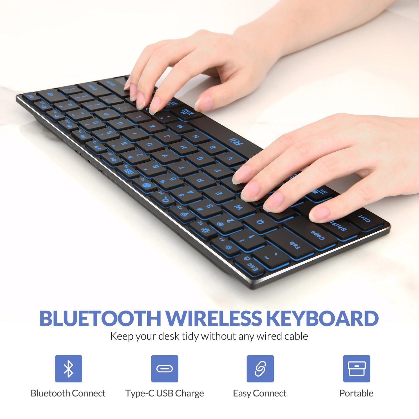 Rii X9 Wireless Keyboard with RGB Backlit