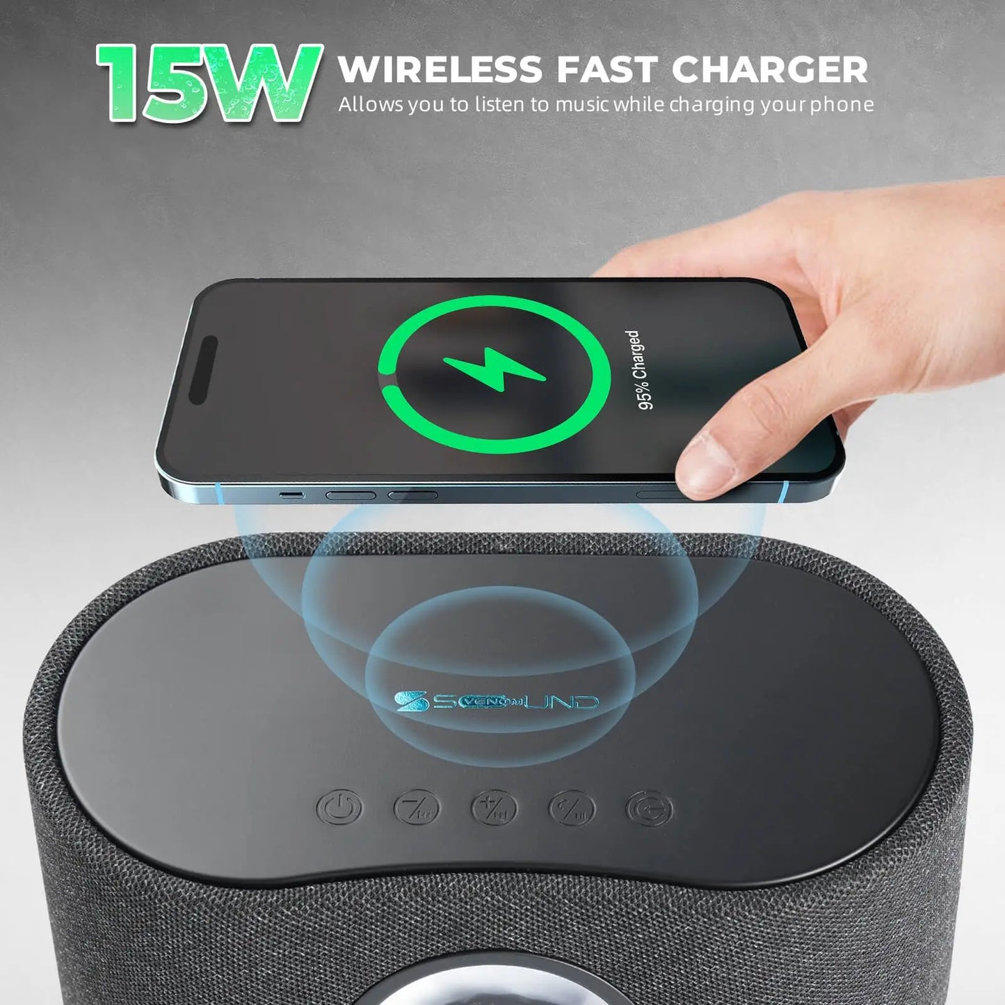 Magnetic Fluid Bluetooth Speaker with Wireless Charger
