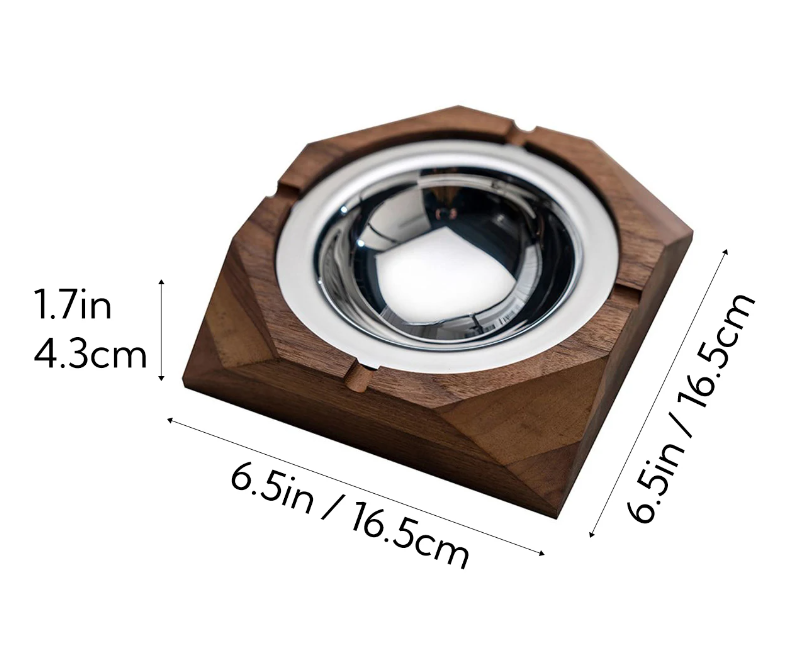 Luxury Walnut Wood Ashtray