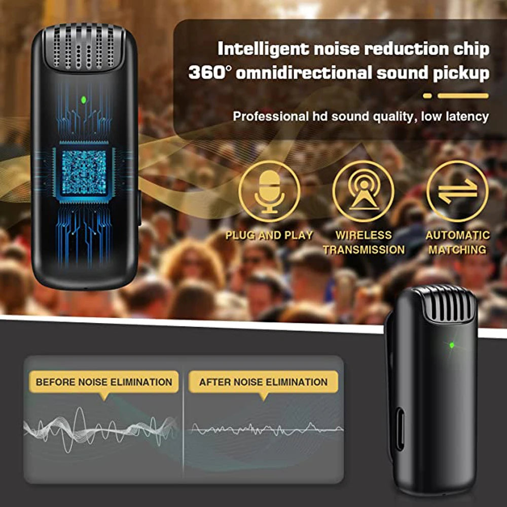 Wireless Microphone With Charging Case