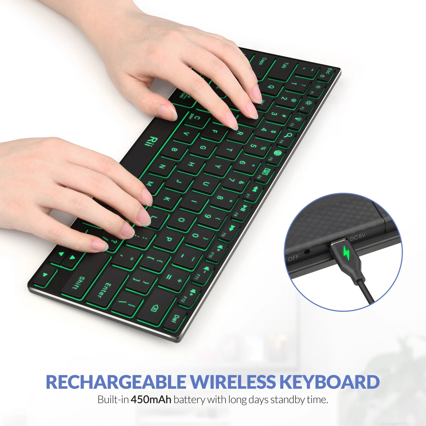 Rii X9 Wireless Keyboard with RGB Backlit