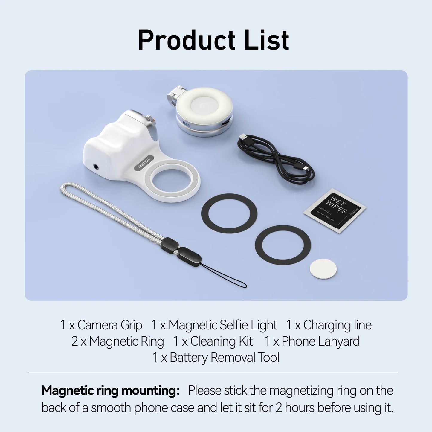Magnetic smartphone camera grip