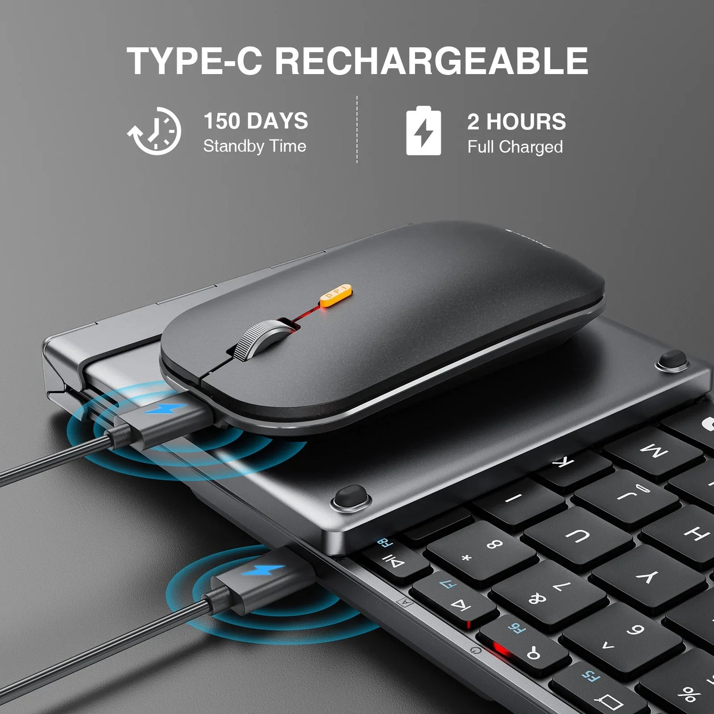 Foldable Wireless Mouse and Keyboard