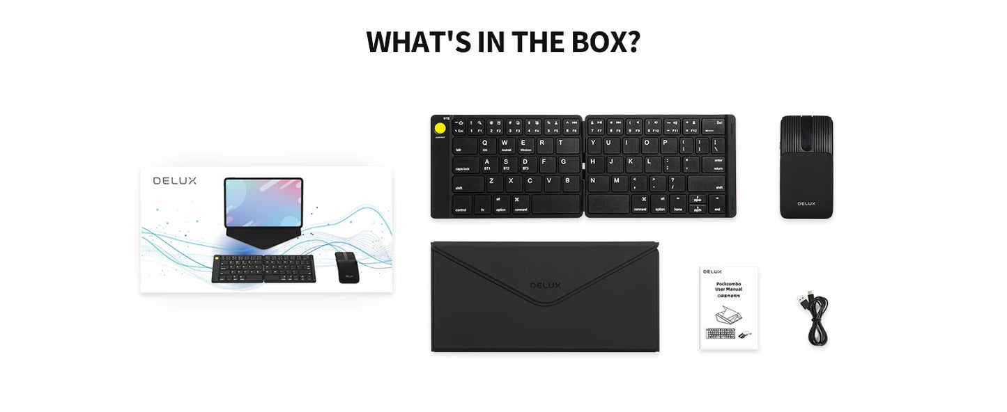 Ultra Slim Wireless Folding Keyboard and Mouse Set