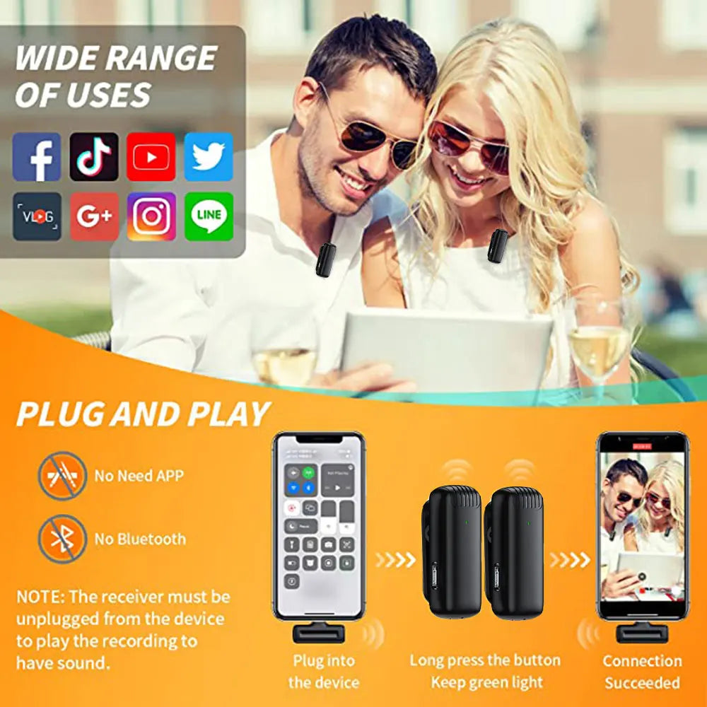 Wireless Microphone With Charging Case