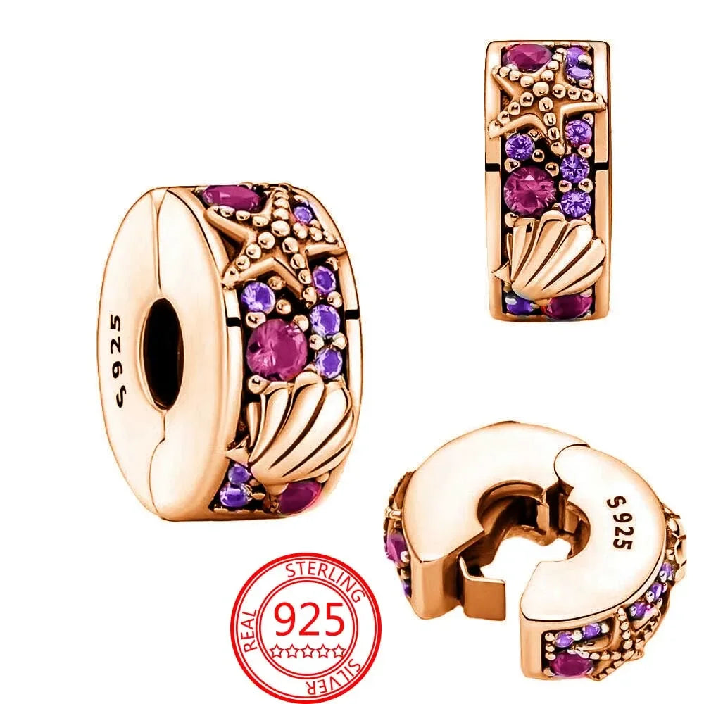 Sterling Silver Charms for Pandora Bracelets-Rose Gold Collection