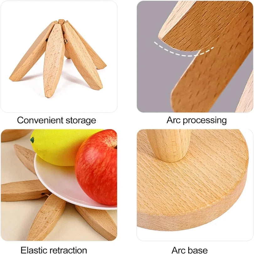 Walnut Folding Trivets Set