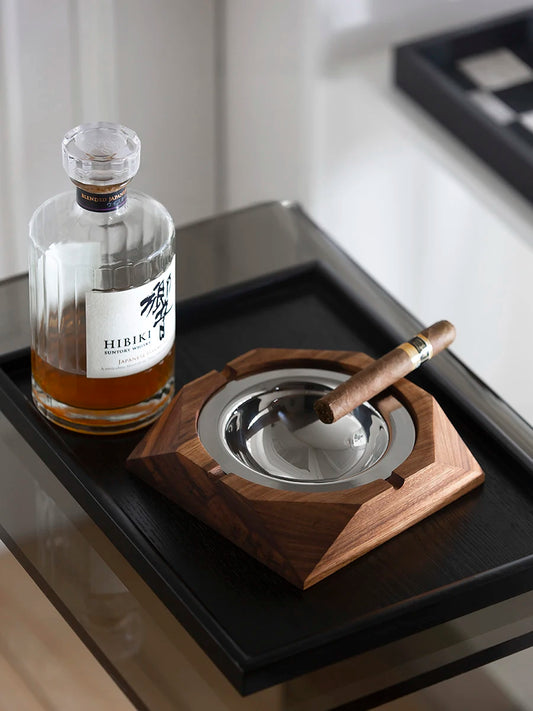 Luxury Walnut Wood Ashtray