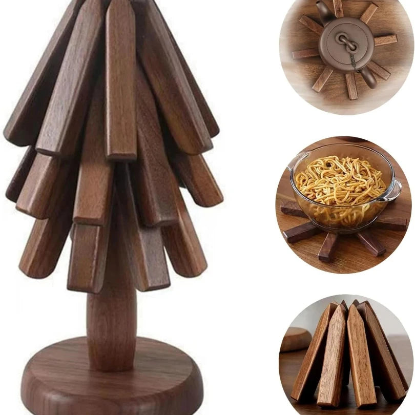 Walnut Folding Trivets Set