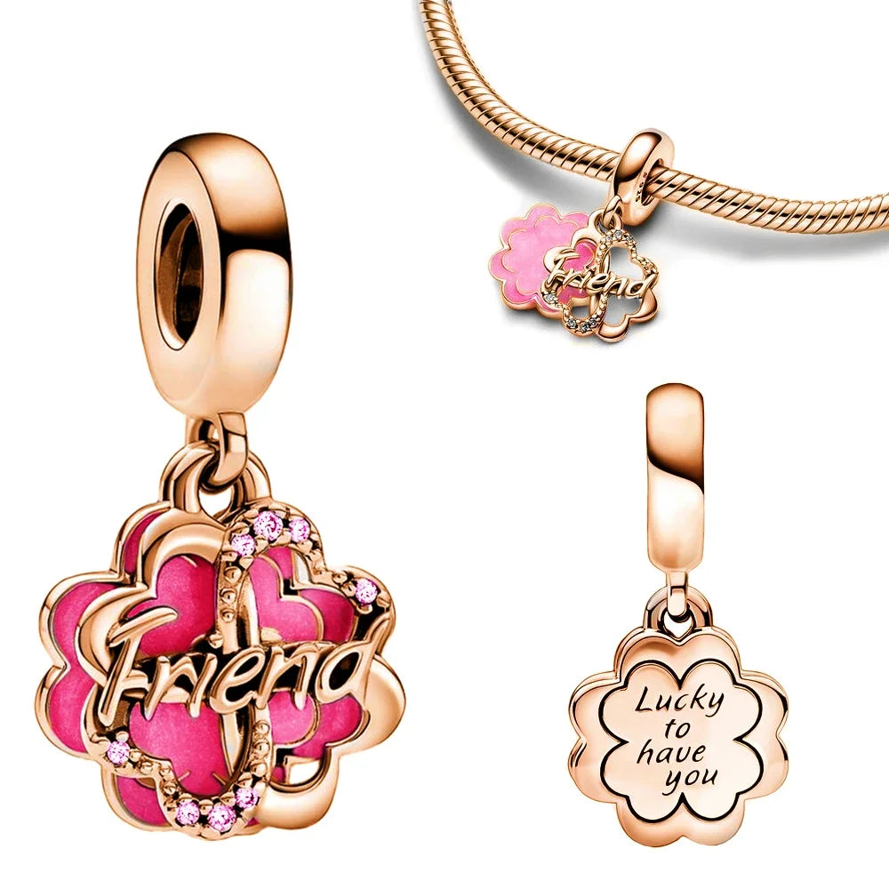 Sterling Silver Charms for Pandora Bracelets-Rose Gold Collection