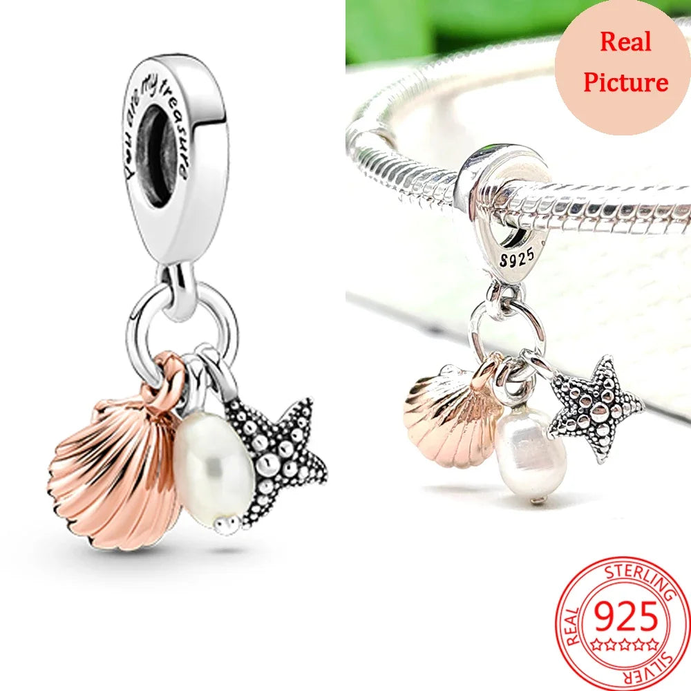 Sterling Silver Charms for Pandora Bracelets-Rose Gold Collection