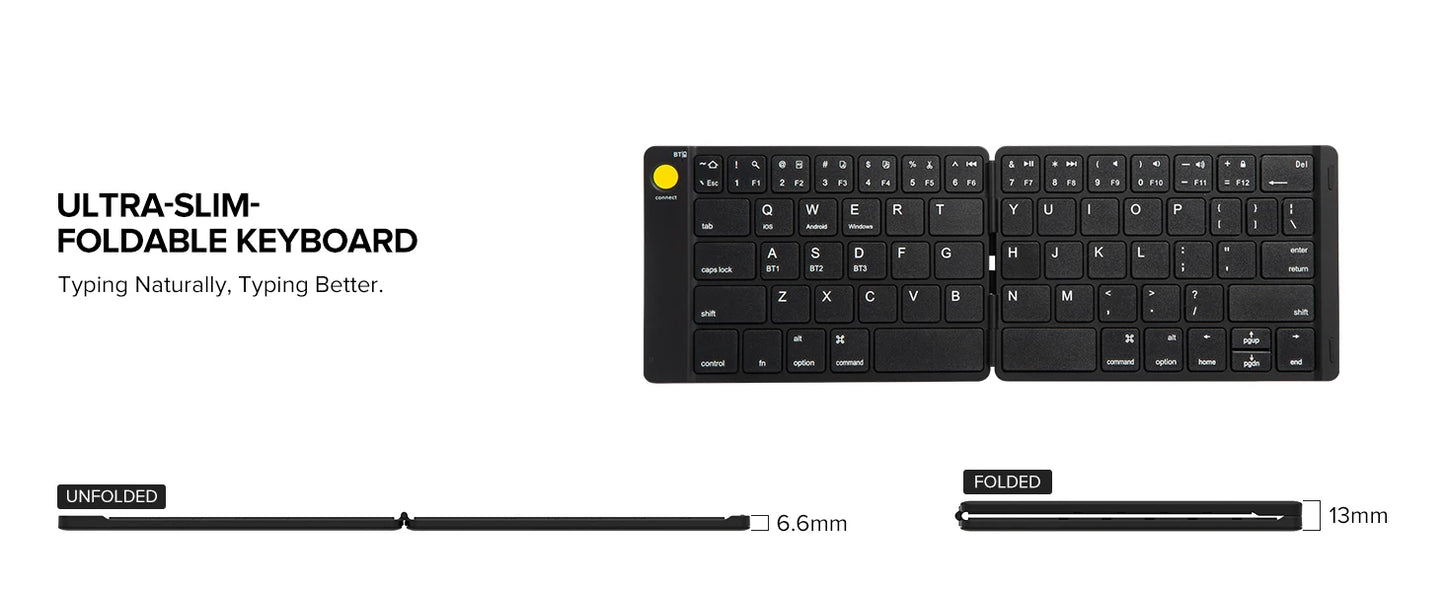 Ultra Slim Wireless Folding Keyboard and Mouse Set