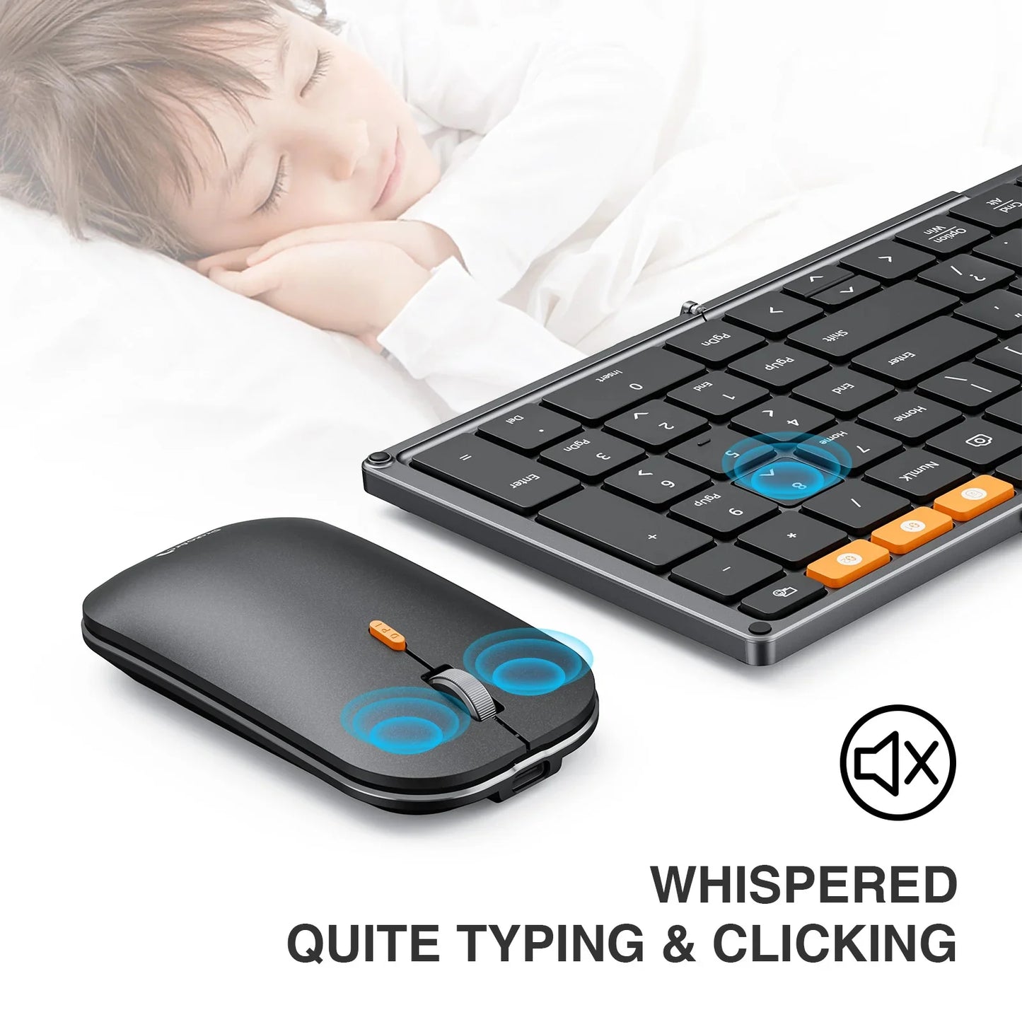 Foldable Wireless Mouse and Keyboard