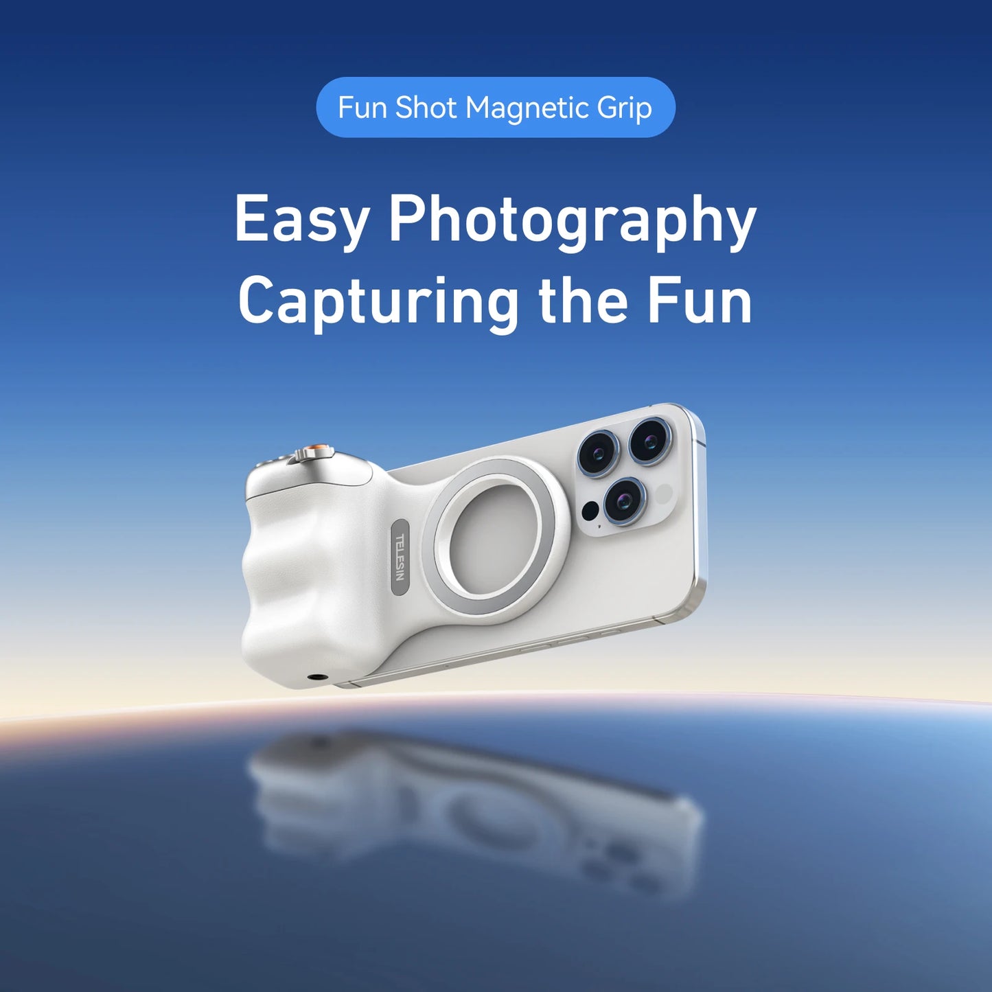 Magnetic smartphone camera grip