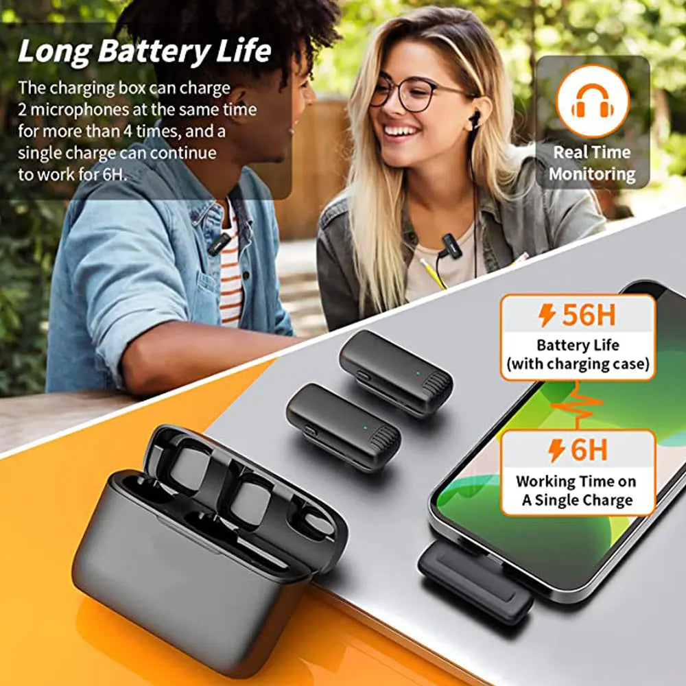 Wireless Microphone With Charging Case