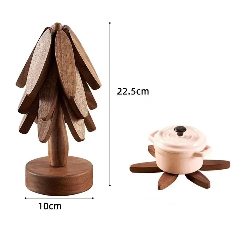 Walnut Folding Trivets Set
