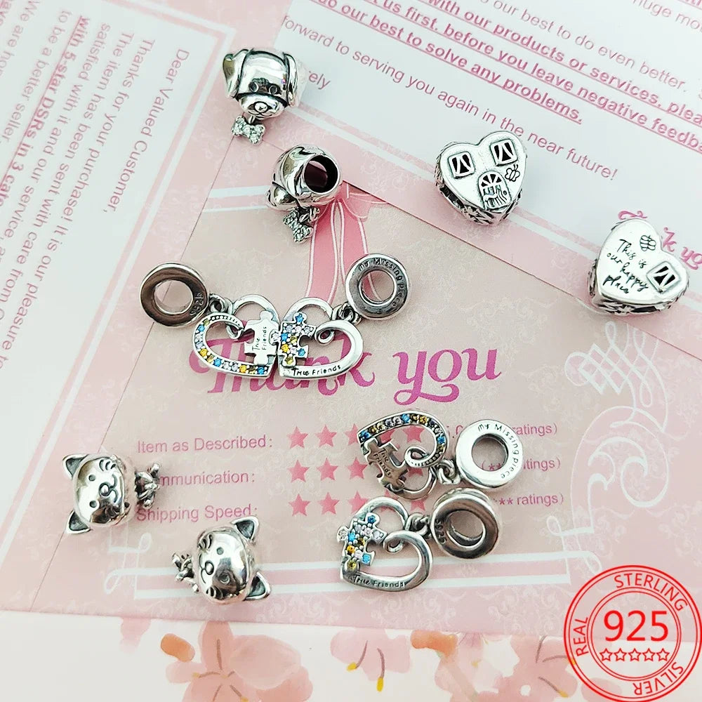 Sterling Silver Charms for Pandora Bracelets-Rose Gold Collection